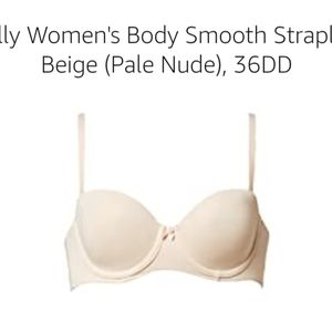 Iris & Lilly Women's Body Smooth Strapless Bra, Beige (Pale Nude), 36DD